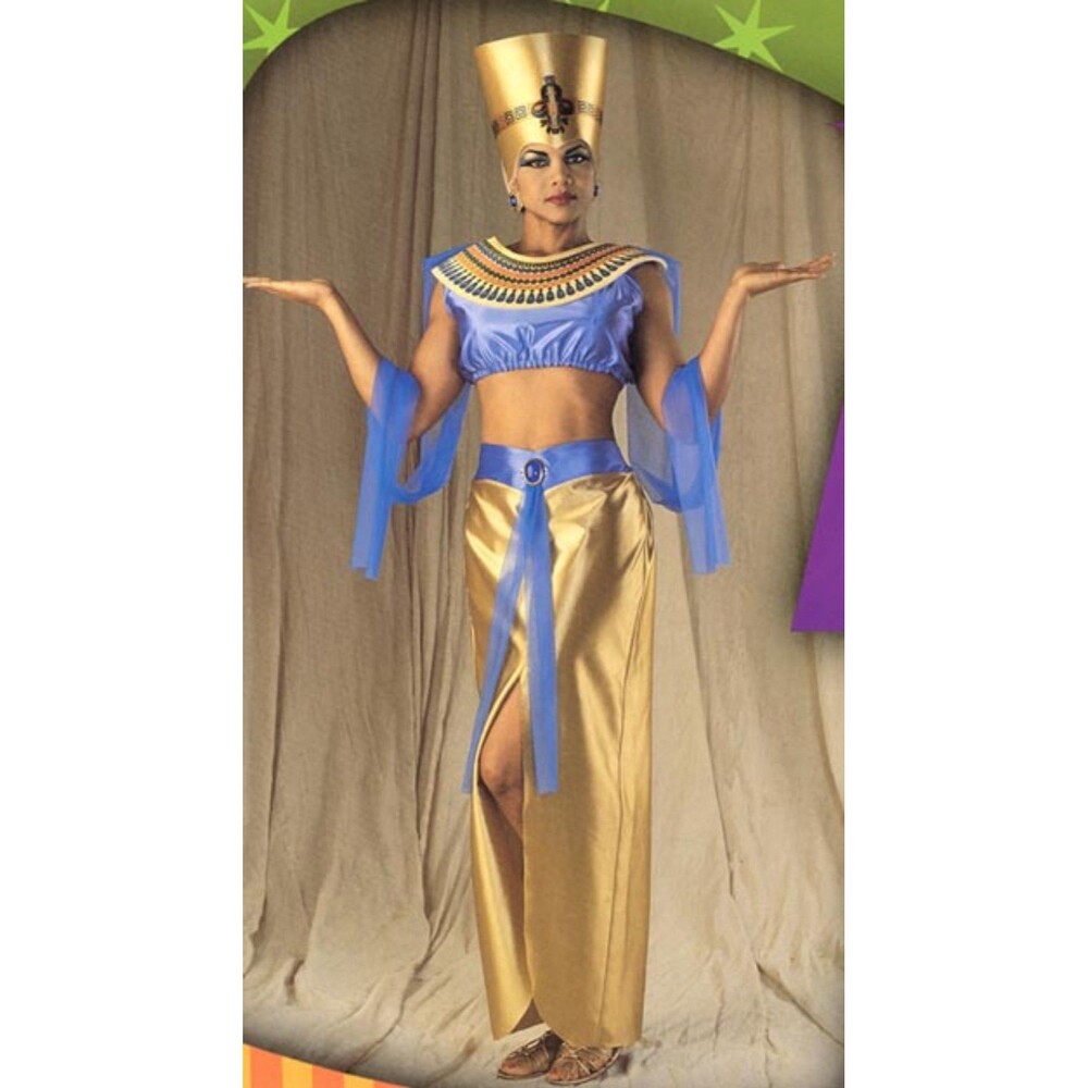 Egyptian 4pc Women's Queen Nefertiti/Cleopatra Costume fits XS-L Halloween NEW